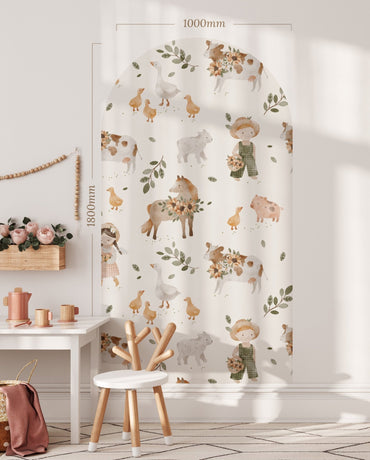Quack & Baa Meadow — Arch Wall Decal (Arch Wall Decal) — removable wall decal by Tiny Tale Prints