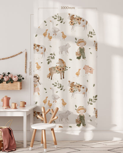 Quack & Baa Meadow — Arch Wall Decal (Arch Wall Decal) — removable wall decal by Tiny Tale Prints