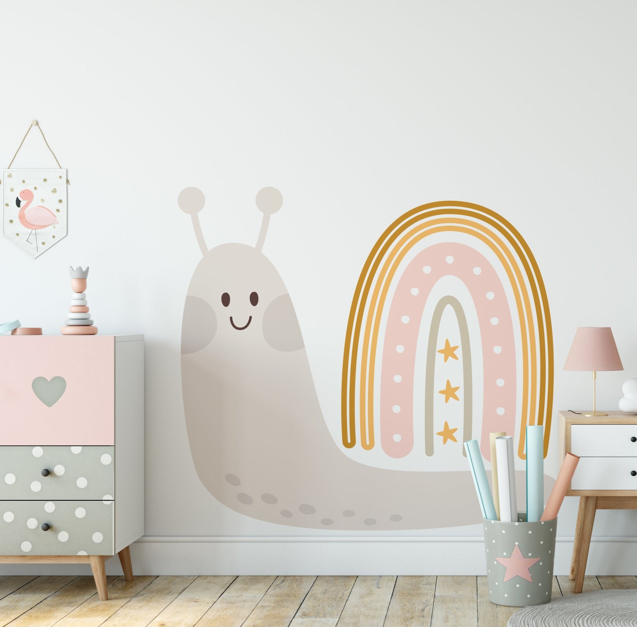 Big Snail Rainbow – Wall Decal (Home Decor Decals) — removable wall decal by Tiny Tale Prints