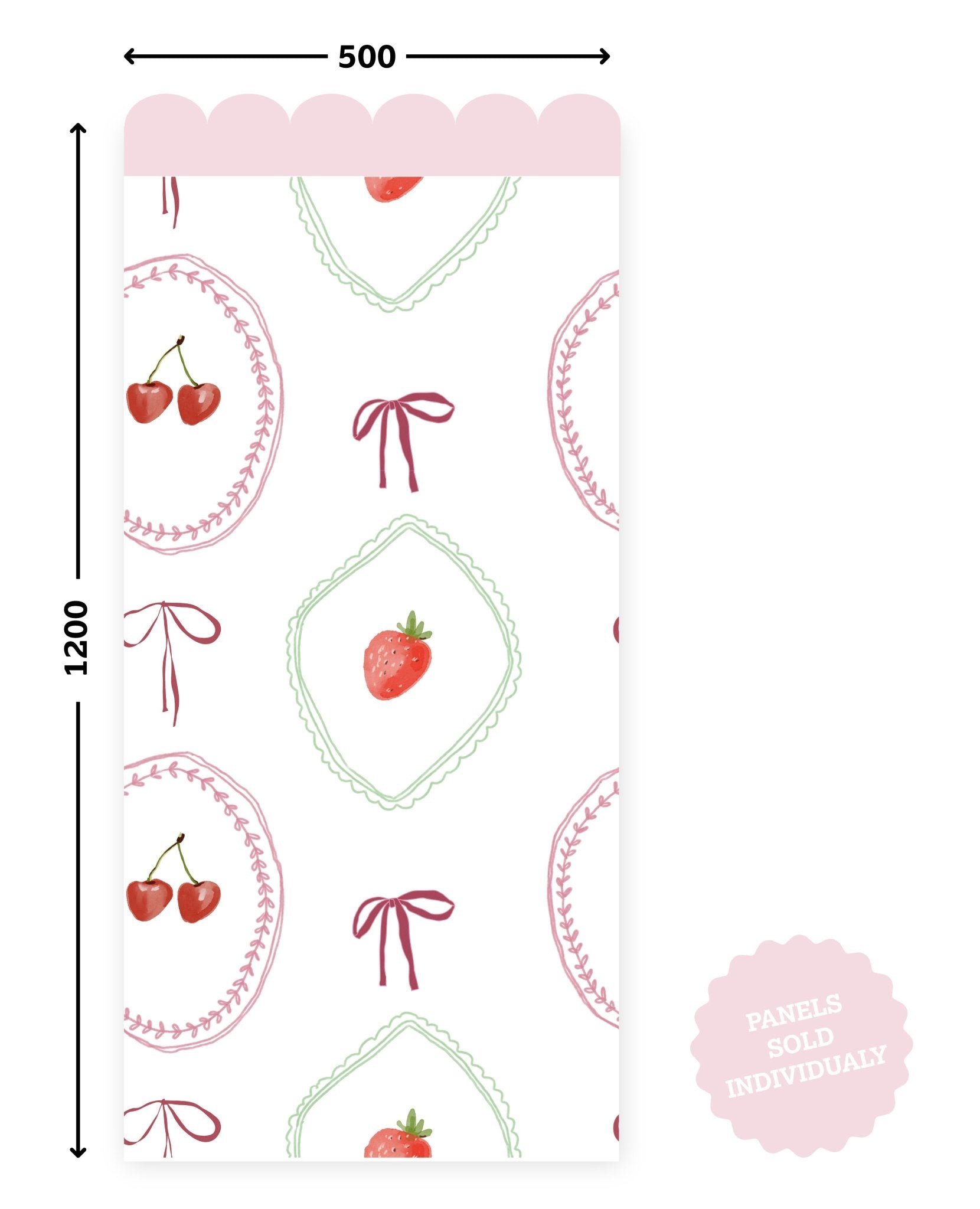 Red Berry Parade — Half - Walls Decal (Half - Wall Decal) — removable wall decal by Tiny Tale Prints