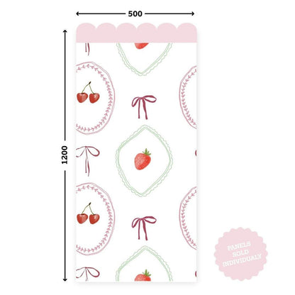 Red Berry Parade — Half - Walls Decal (Home Decor Decals) — removable wall decal by Tiny Tale Prints.