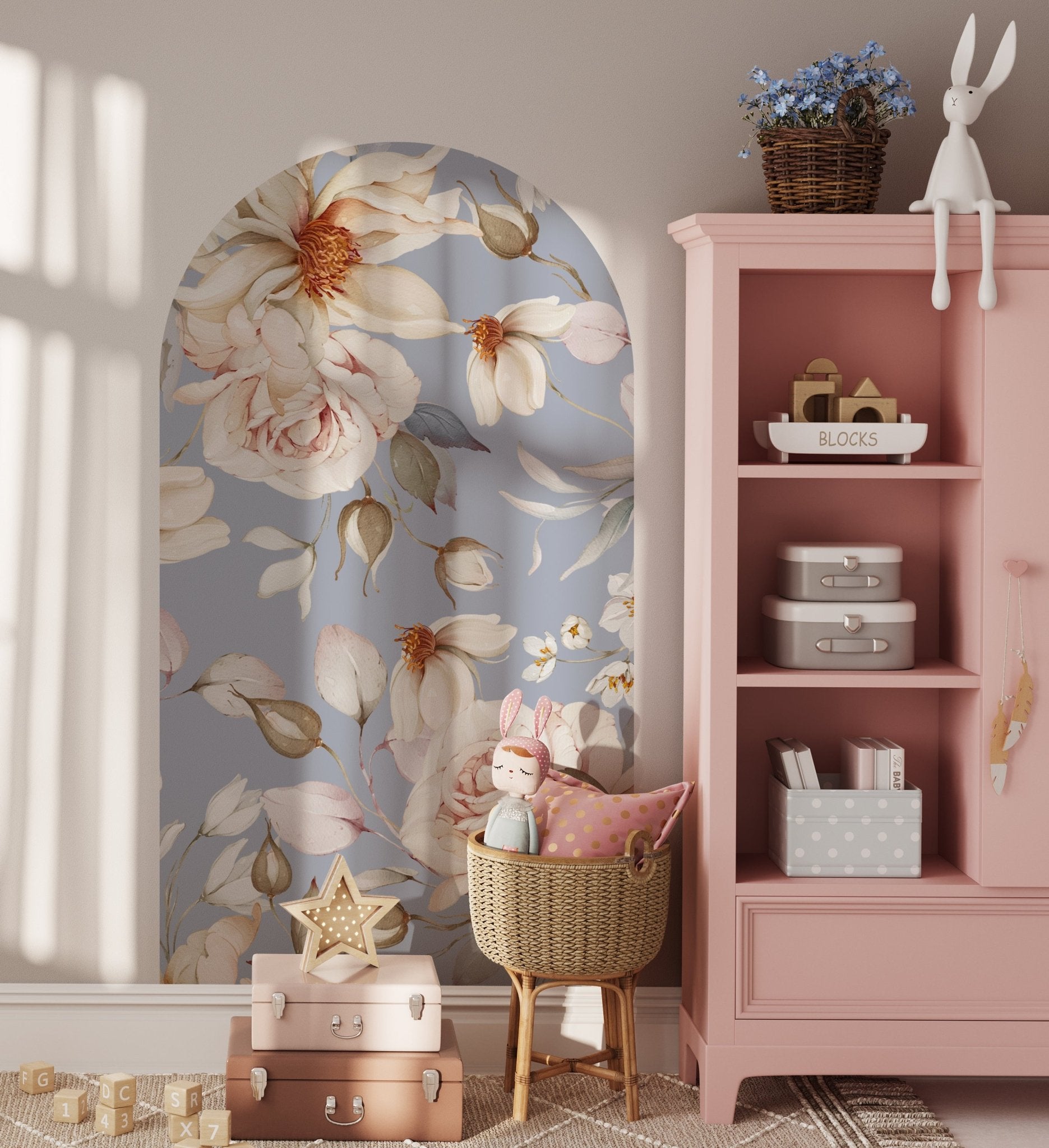 Rosy Blue Daydream — Arch Wall Decal (Arch Wall Decal) — removable wall decal by Tiny Tale Prints