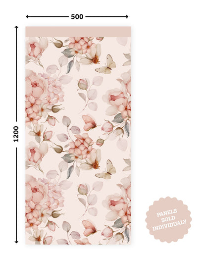 Rosy Flutter Half - Wall — Wall Decal (Half - Wall Decal) — removable wall decal by Tiny Tale Prints