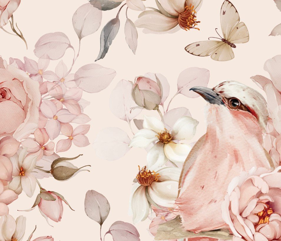 Rosy Nest & Petals — Arch Wall Decal (Arch Wall Decal) — removable wall decal by Tiny Tale Prints