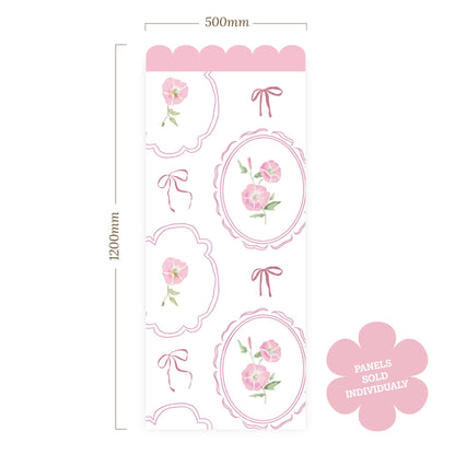 Rosy Ribbon Meadow — Half - Wall Decal (Half - Wall Decal) — removable wall decal by Tiny Tale Prints