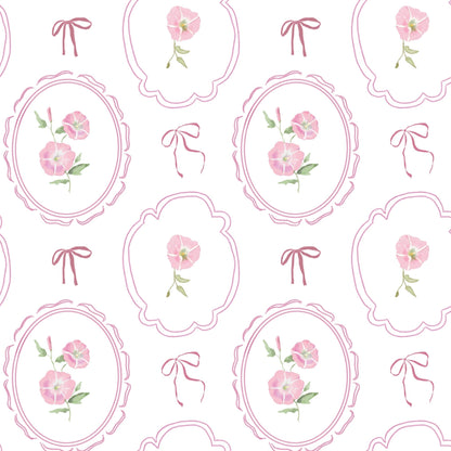 Rosy Ribbon Meadow — Half - Wall Decal (Half - Wall Decal) — removable wall decal by Tiny Tale Prints