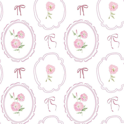 Rosy Ribbon Meadow — Half - Wall Decal (Home Decor Decals) — removable wall decal by Tiny Tale Prints.