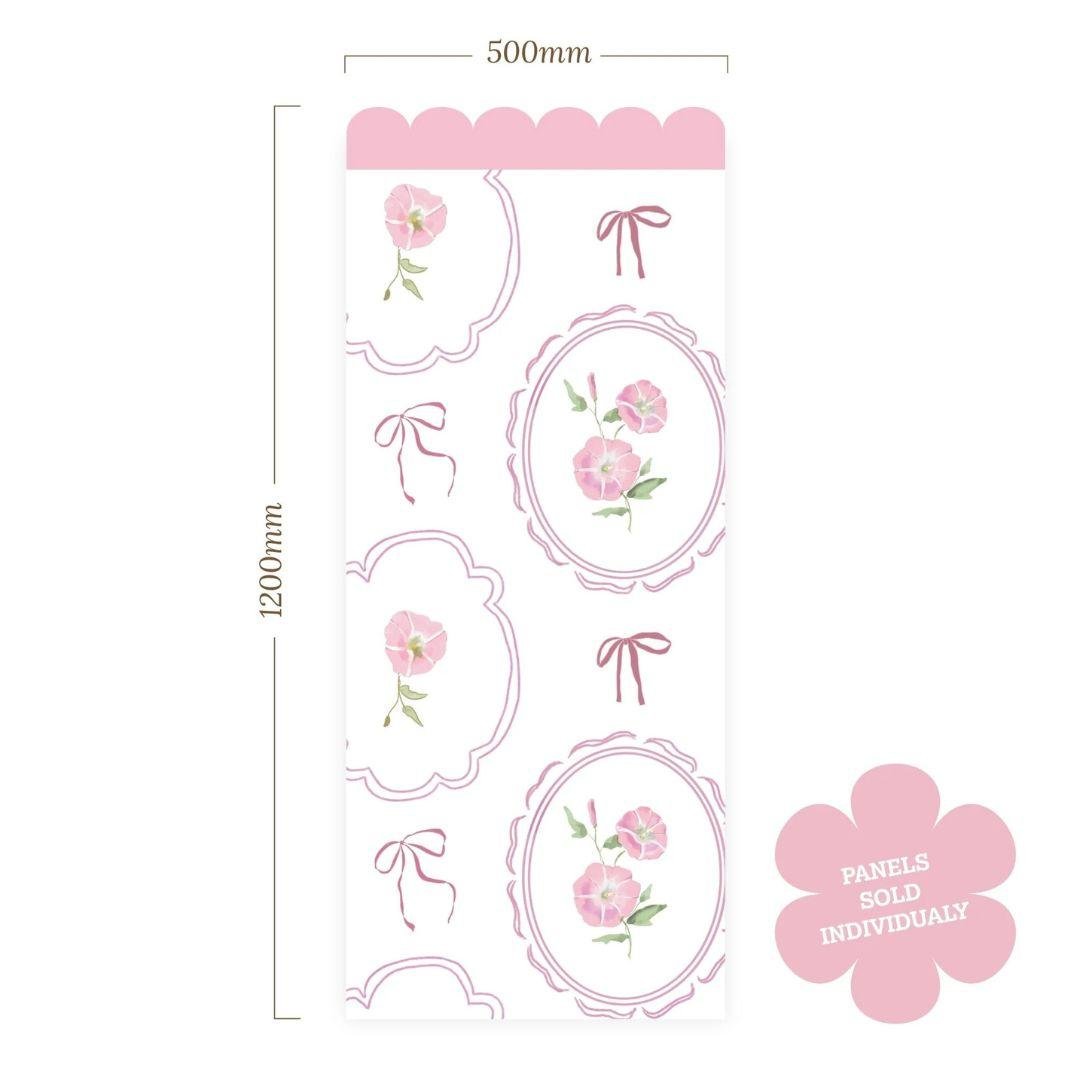 Rosy Ribbon Meadow — Half - Wall Decal (Home Decor Decals) — removable wall decal by Tiny Tale Prints.