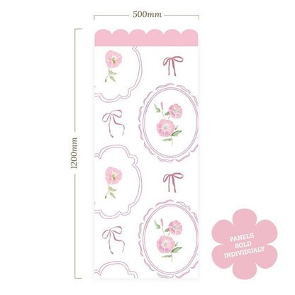 Rosy Ribbon Meadow — Half - Wall Decal (Home Decor Decals) — removable wall decal by Tiny Tale Prints.