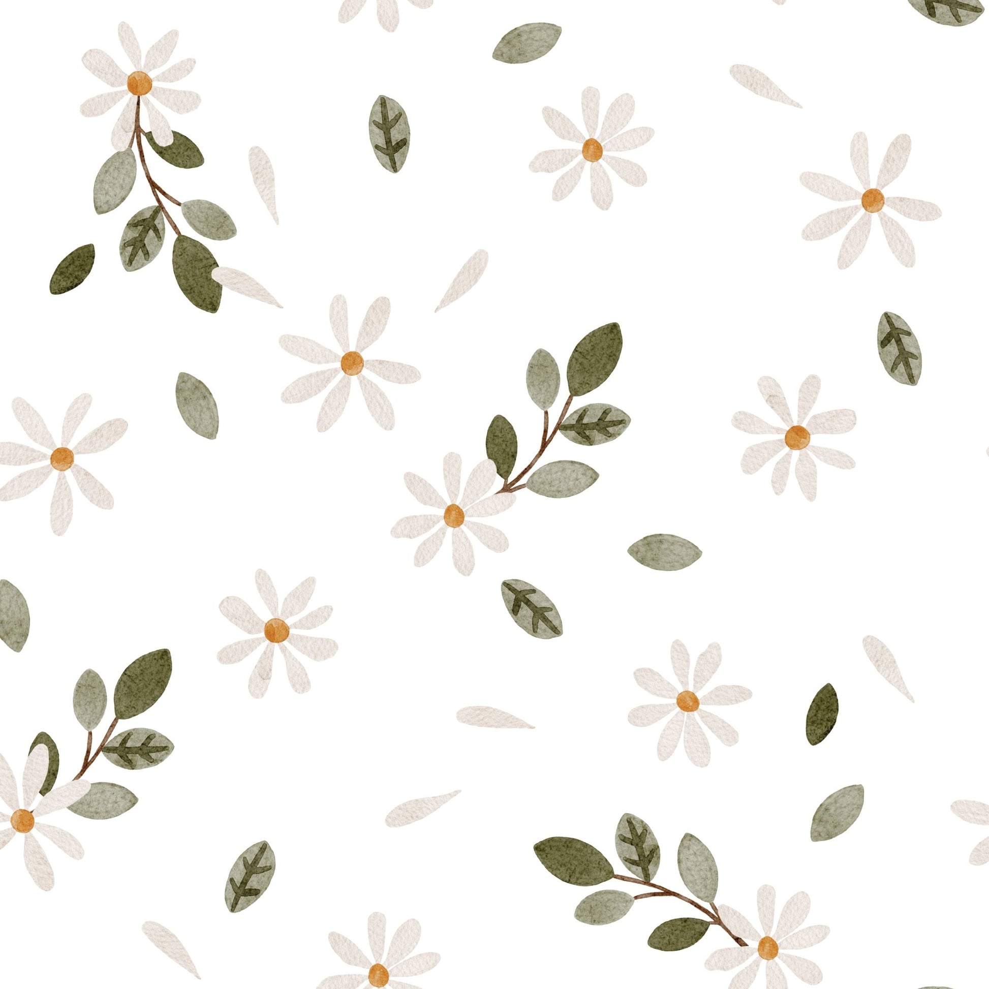 Sage & Ivory Leaf Meadow — Half - Wall Decal (Half - Wall Decal) — removable wall decal by Tiny Tale Prints