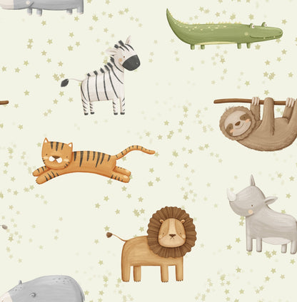 Sage Safari Friends — Arch Wall Decal (Arch Wall Decal) — removable wall decal by Tiny Tale Prints