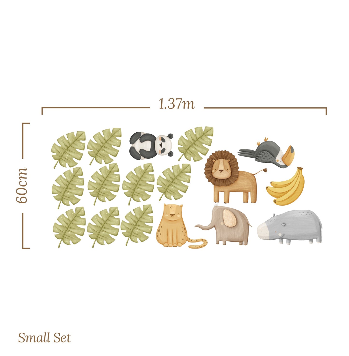Small Animal Safari – Wall Decal (Home Decor Decals) — removable wall decal by Tiny Tale Prints
