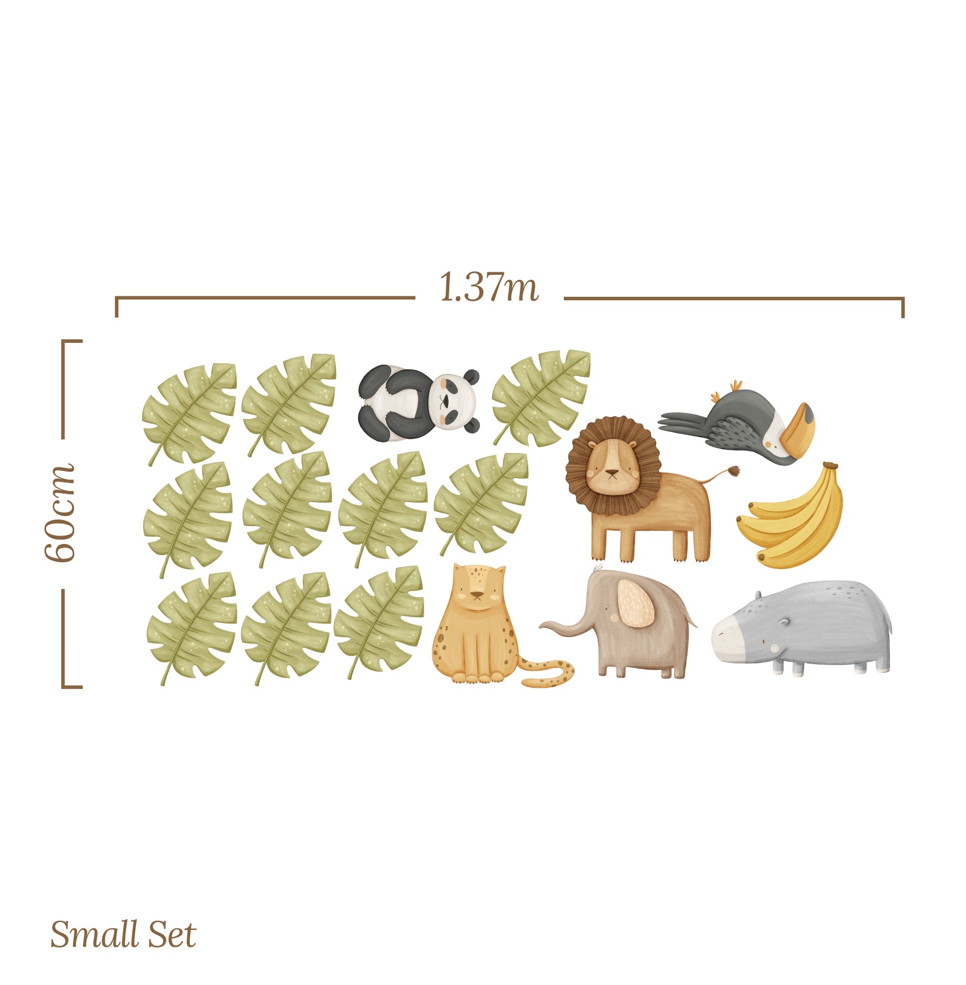 Small Animal Safari – Wall Decal (Home Decor Decals) — removable wall decal by Tiny Tale Prints