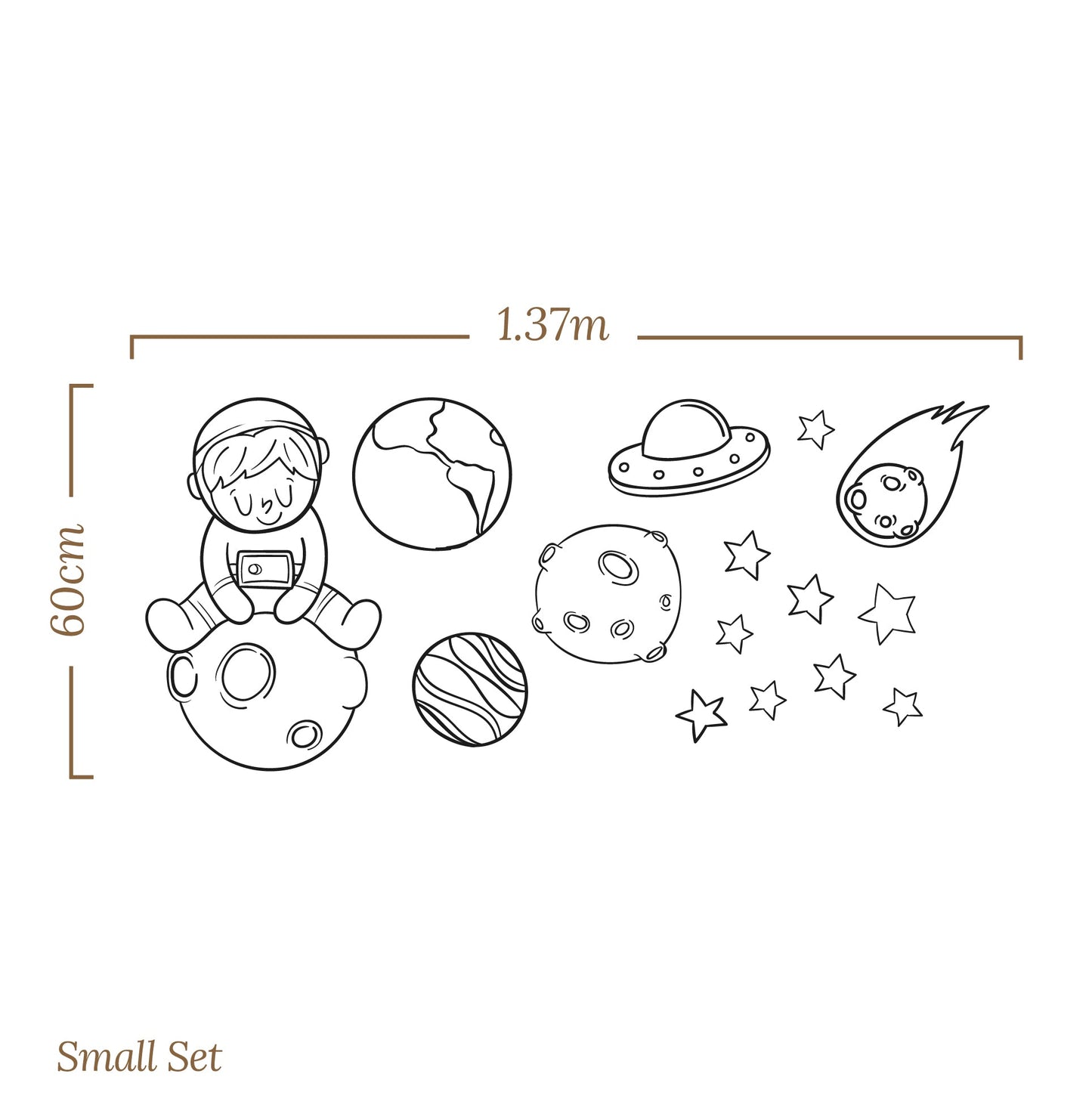 Small Astronaut Planets — Wall Stickers (Home Decor Decals) — removable wall decal by Tiny Tale Prints
