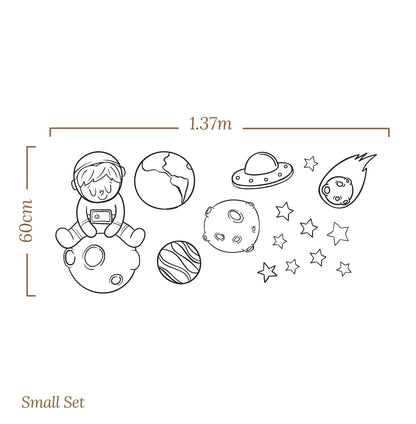 Small Astronaut Planets — Wall Stickers (Home Decor Decals) — removable wall decal by Tiny Tale Prints