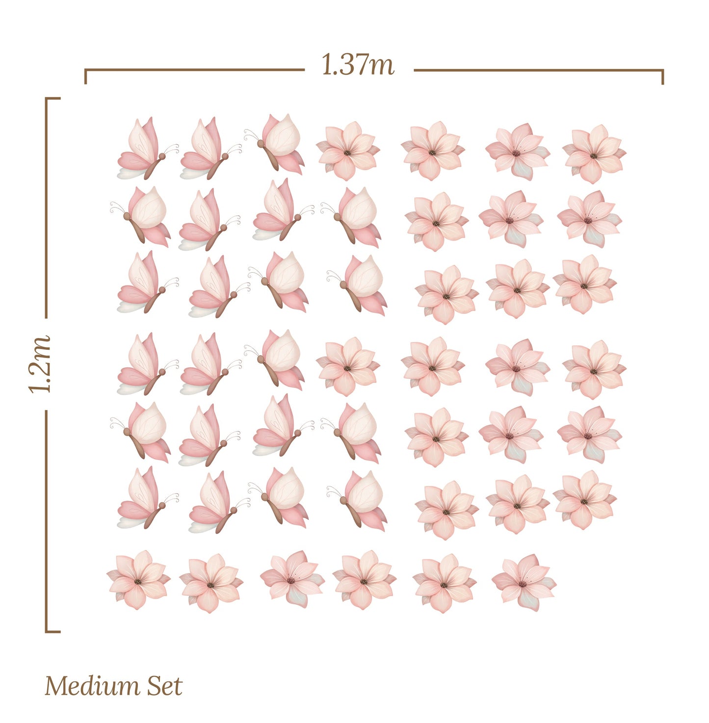 Small Butterfly Flower – Wall Decal (Home Decor Decals) — removable wall decal by Tiny Tale Prints