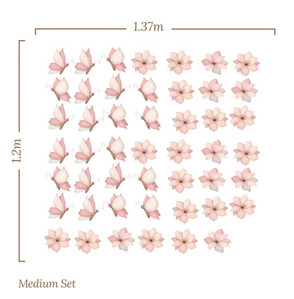 Small Butterfly Flower – Wall Decal (Home Decor Decals) — removable wall decal by Tiny Tale Prints