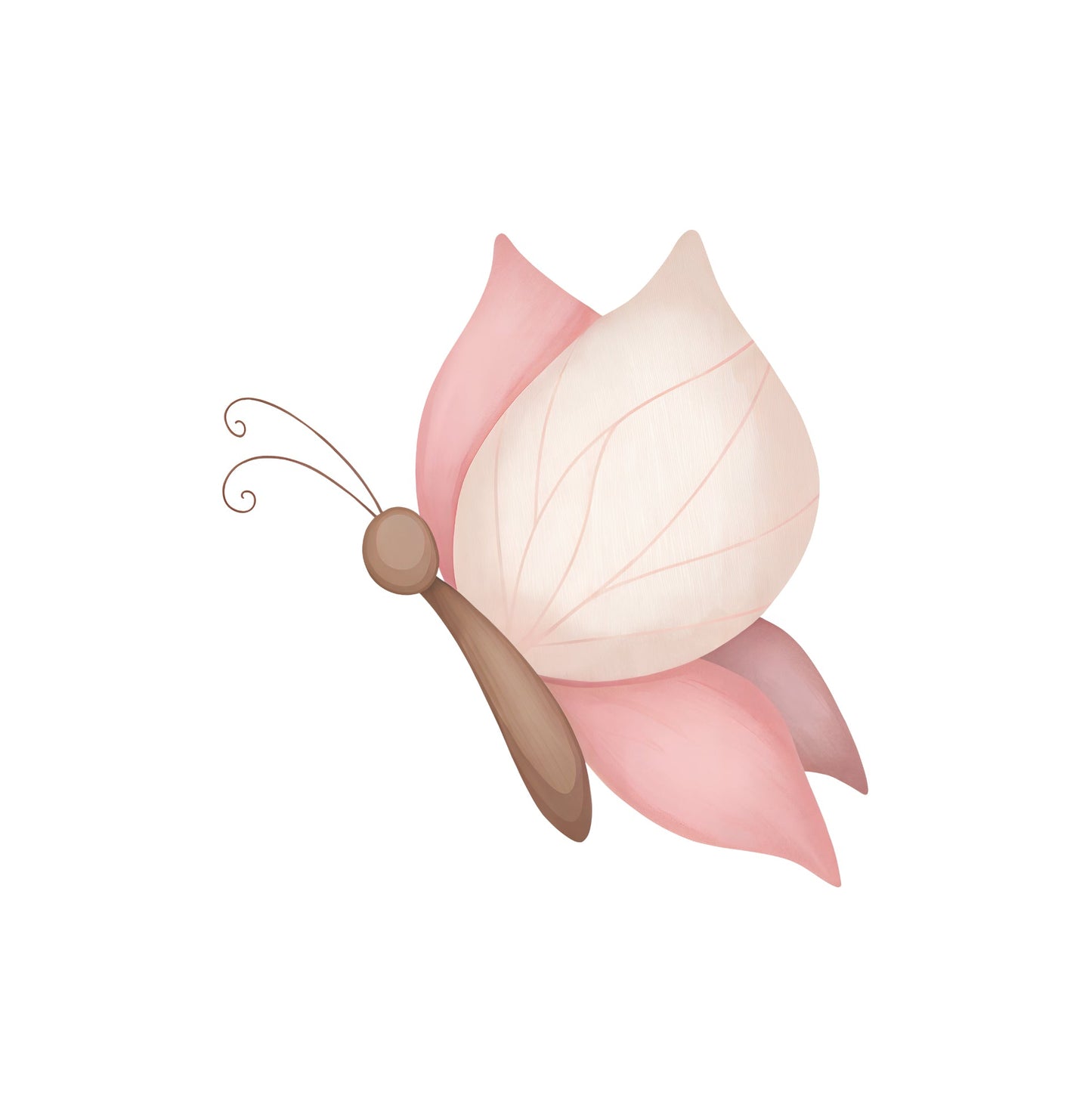 Small Butterfly Flower – Wall Decal (Home Decor Decals) — removable wall decal by Tiny Tale Prints