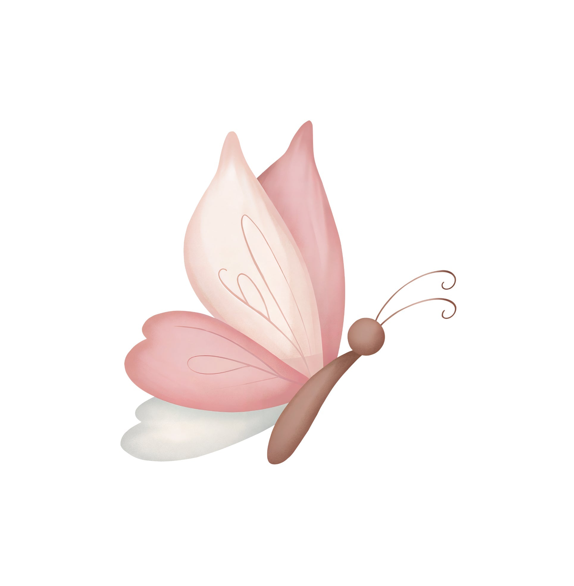 Small Butterfly Flower – Wall Decal (Home Decor Decals) — removable wall decal by Tiny Tale Prints