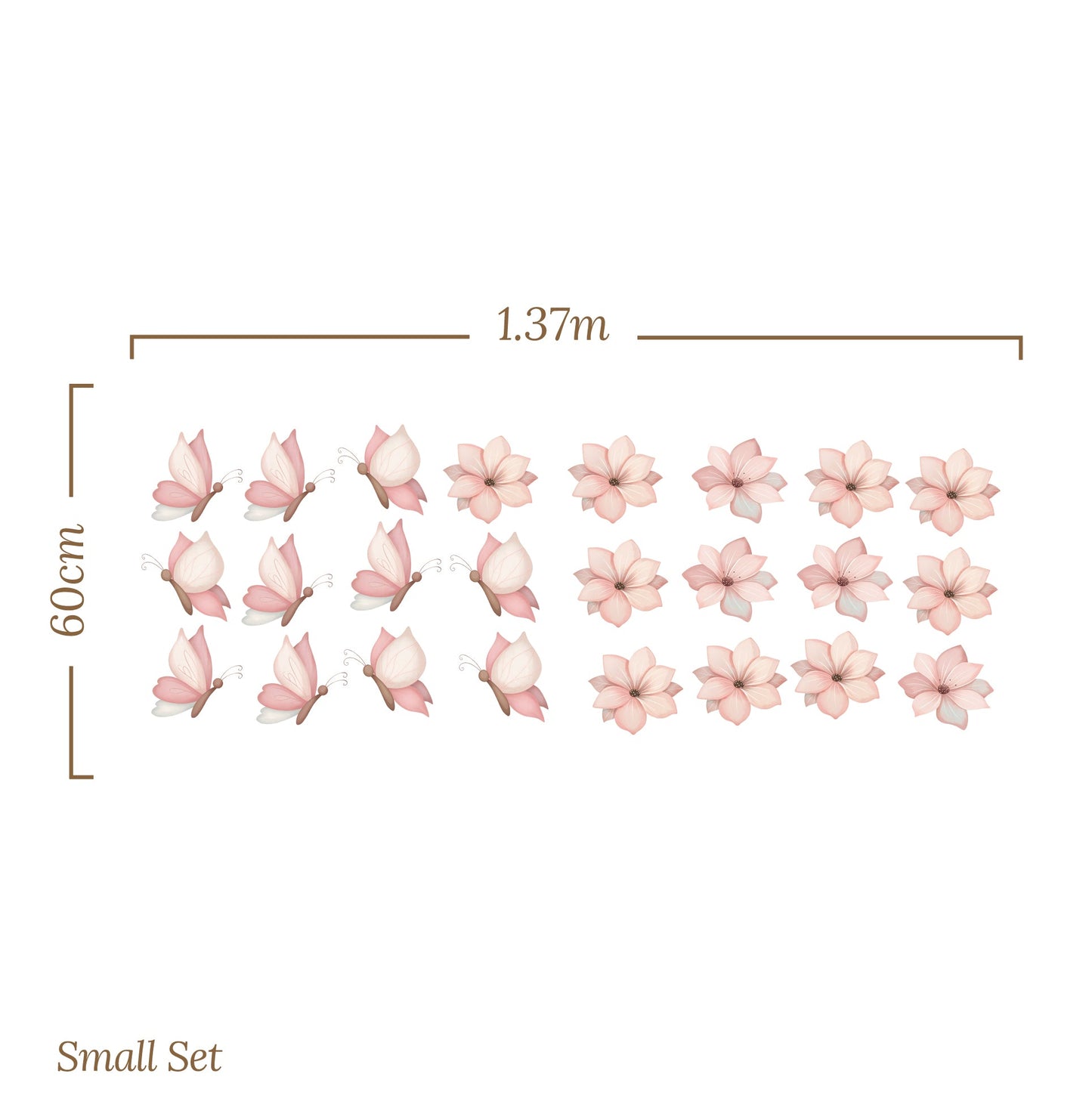 Small Butterfly Flower – Wall Decal (Home Decor Decals) — removable wall decal by Tiny Tale Prints