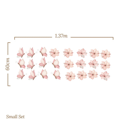 Small Butterfly Flower – Wall Decal (Home Decor Decals) — removable wall decal by Tiny Tale Prints