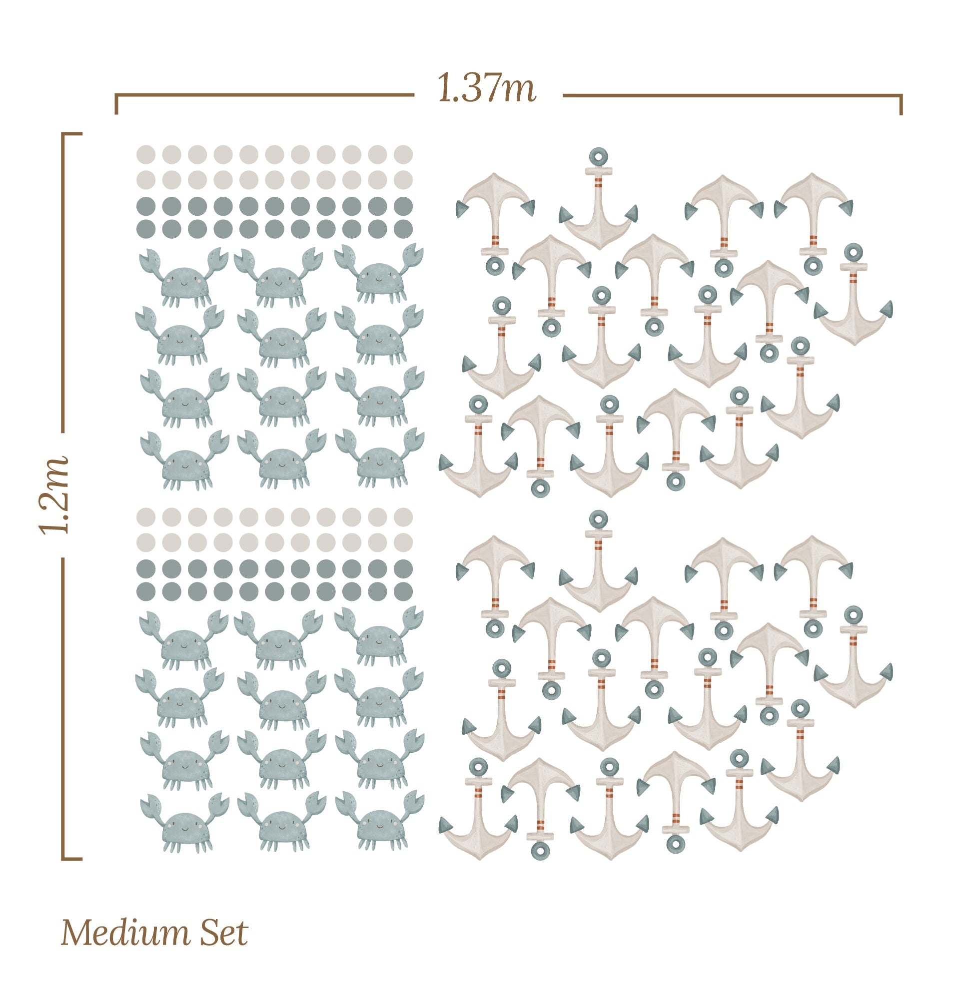 Small Crab Anchor (Home Decor Decals) — removable wall decal by Tiny Tale Prints