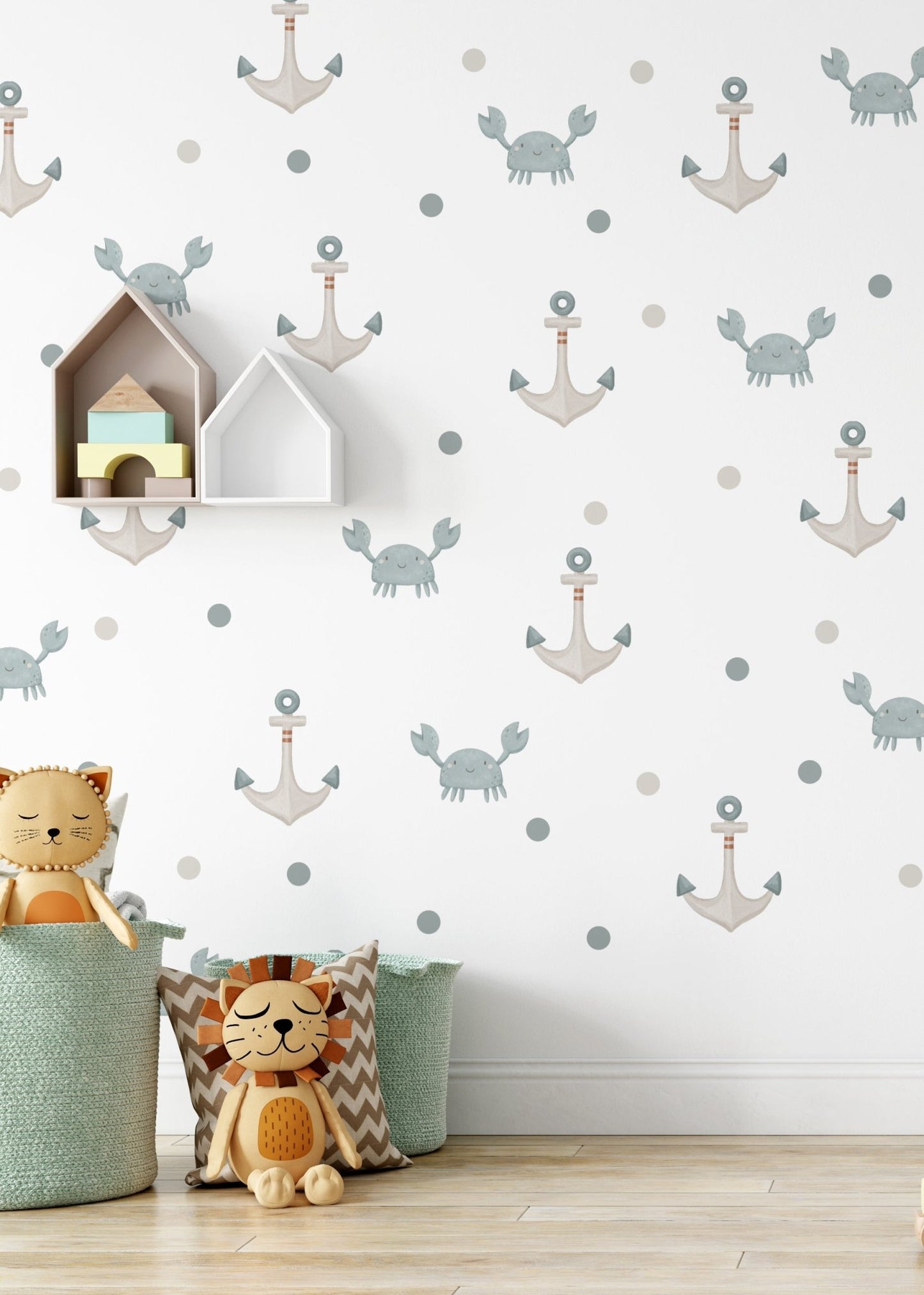 Small Crab Anchor (Home Decor Decals) — removable wall decal by Tiny Tale Prints