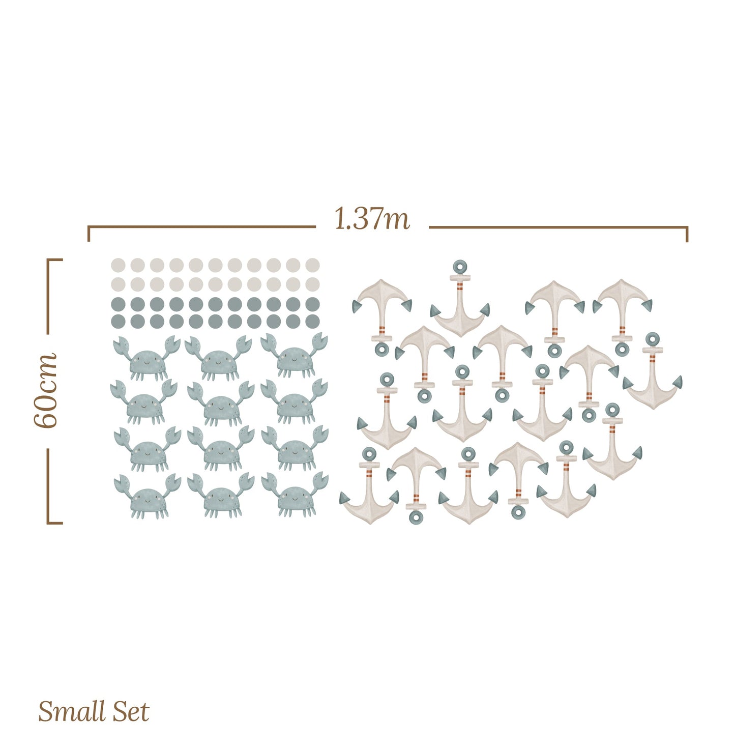 Small Crab Anchor (Home Decor Decals) — removable wall decal by Tiny Tale Prints