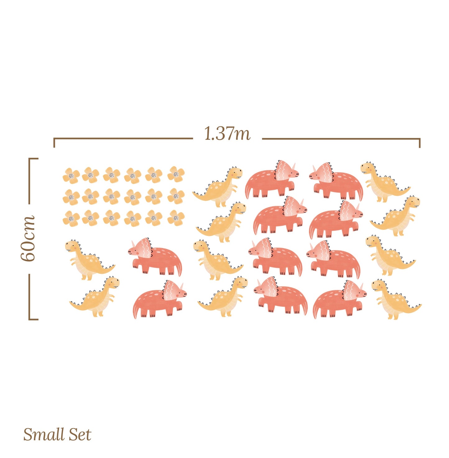 Small Dinosaur Flower Tree – Wall Decal (Home Decor Decals) — removable wall decal by Tiny Tale Prints