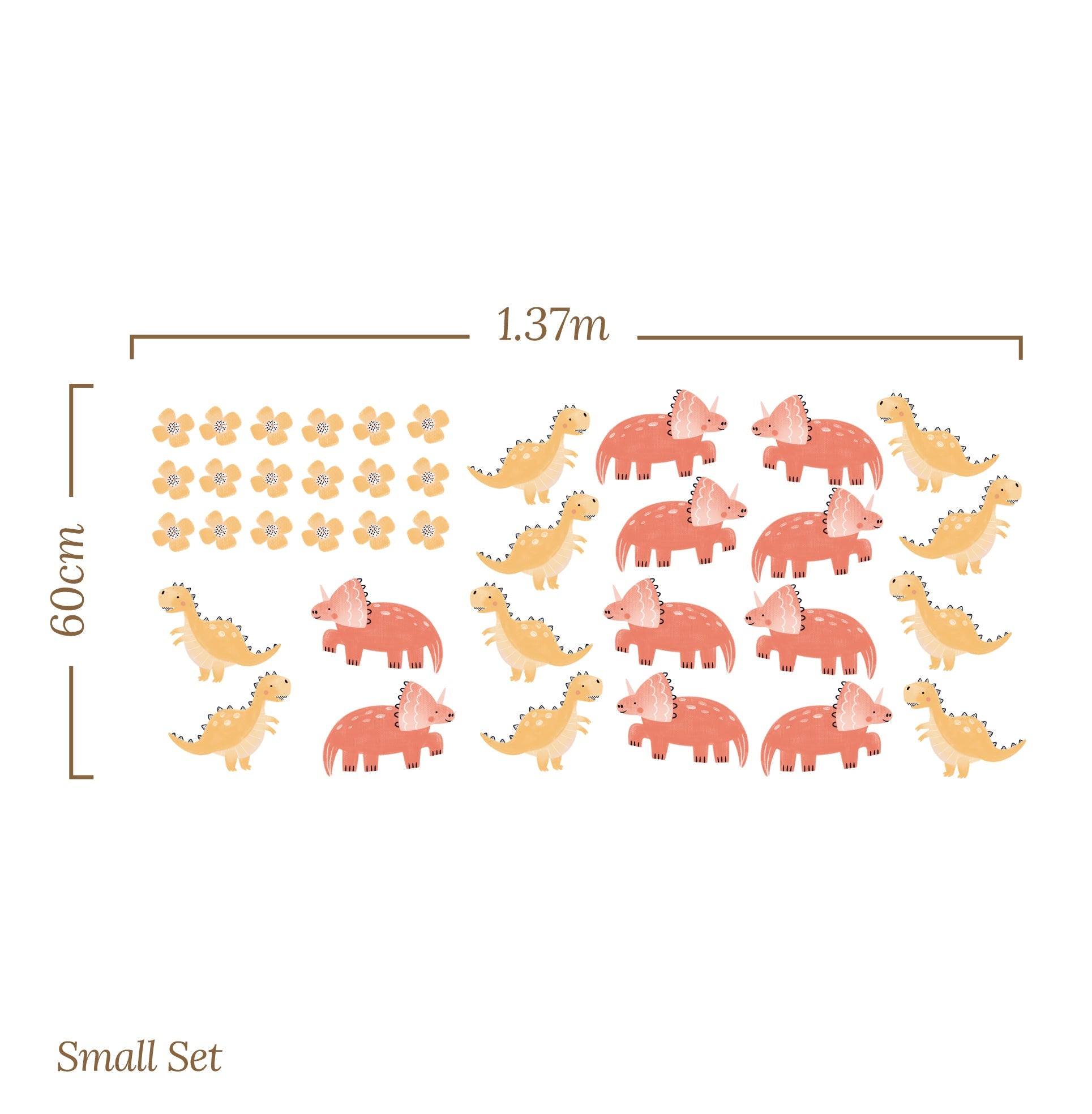 Small Dinosaur Flower Tree – Wall Decal (Home Decor Decals) — removable wall decal by Tiny Tale Prints