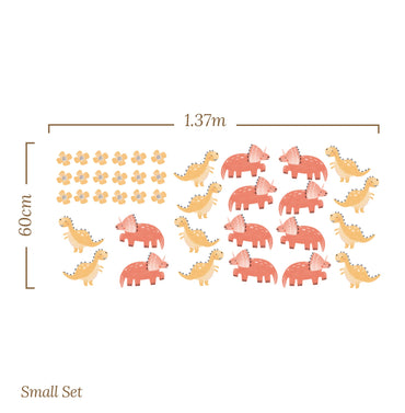 Small Dinosaur Flower Tree – Wall Decal (Home Decor Decals) — removable wall decal by Tiny Tale Prints