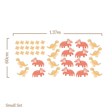 Small Dinosaur Flower Tree – Wall Decal (Home Decor Decals) — removable wall decal by Tiny Tale Prints