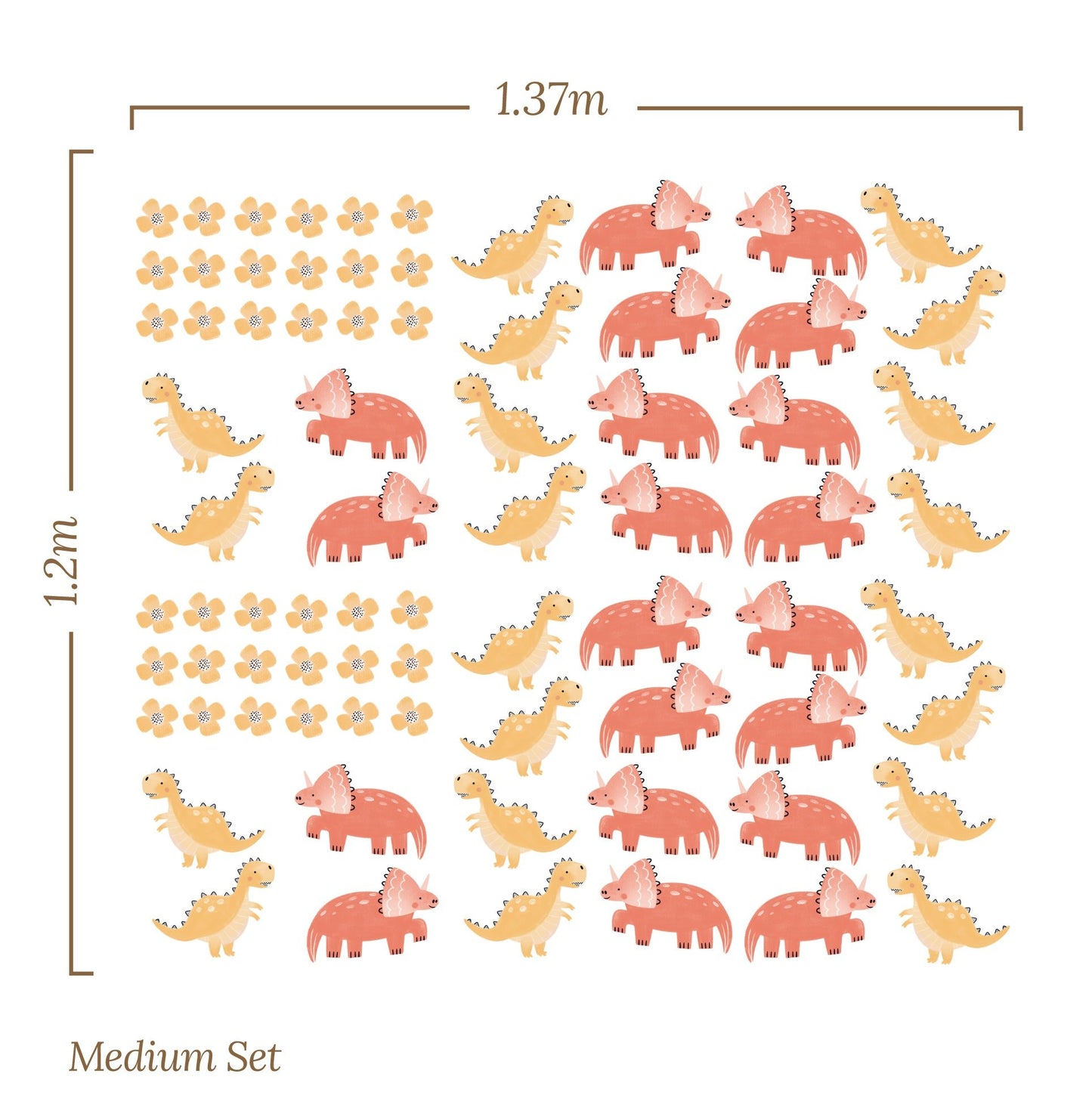 Small Dinosaur Flower Tree – Wall Decal (Home Decor Decals) — removable wall decal by Tiny Tale Prints