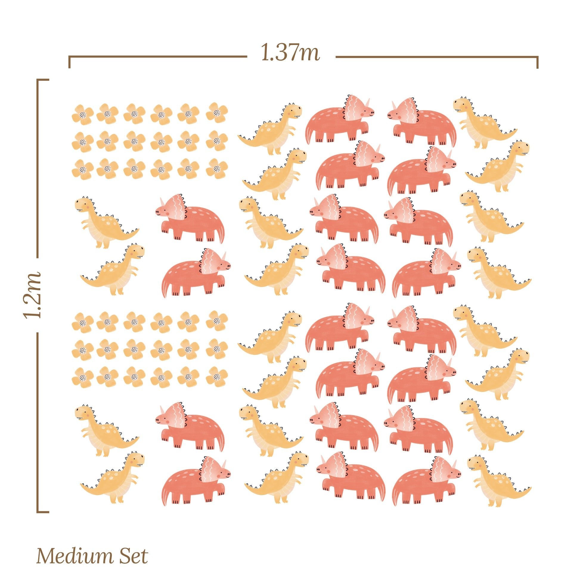 Small Dinosaur Flower Tree – Wall Decal (Home Decor Decals) — removable wall decal by Tiny Tale Prints