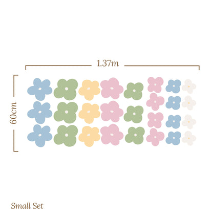 Small Flower Blue Pink Yellow – Wall Decal (Home Decor Decals) — removable wall decal by Tiny Tale Prints