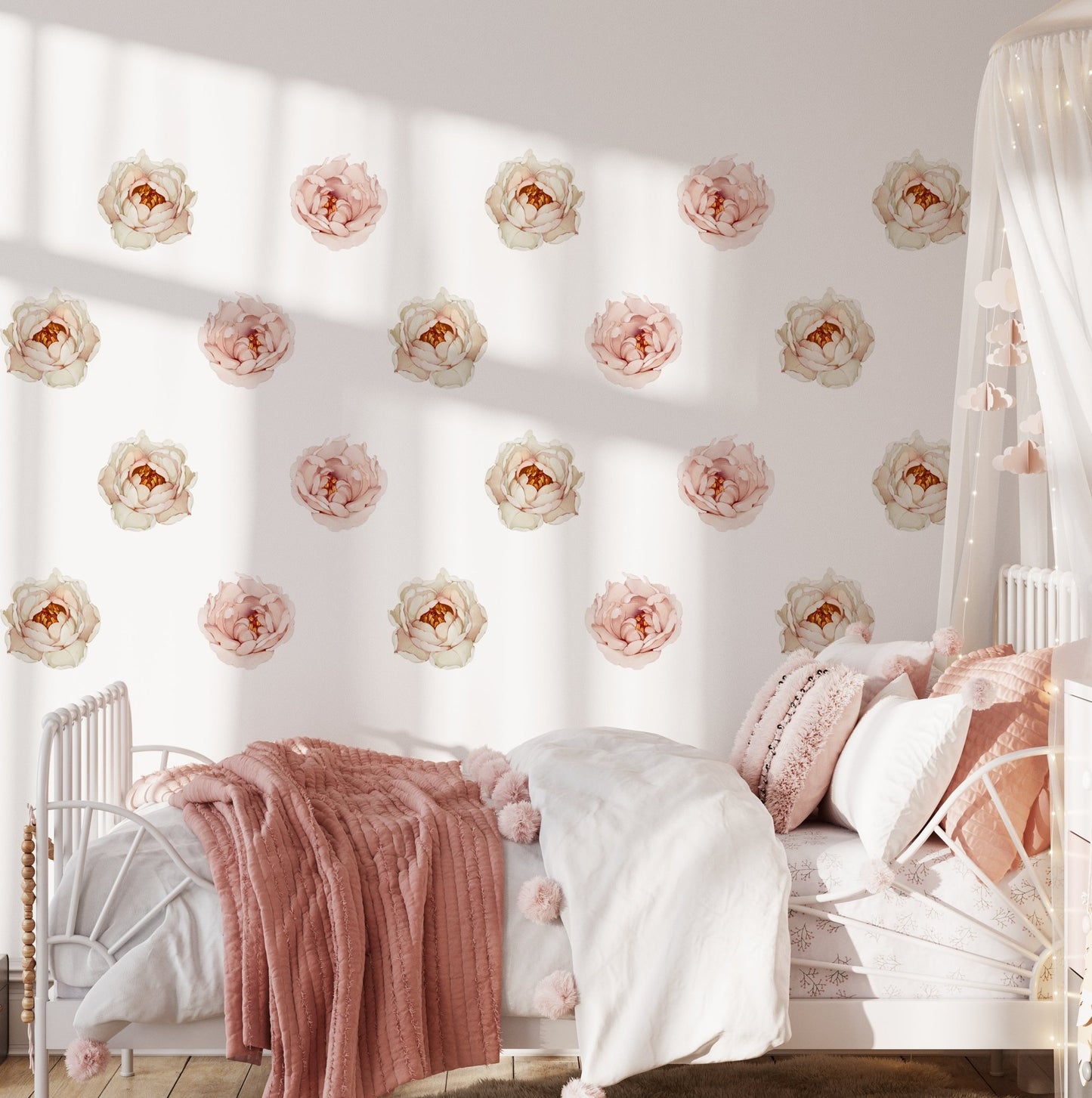 Small Flower Floral Rose – Wall Decal (Home Decor Decals) — removable wall decal by Tiny Tale Prints