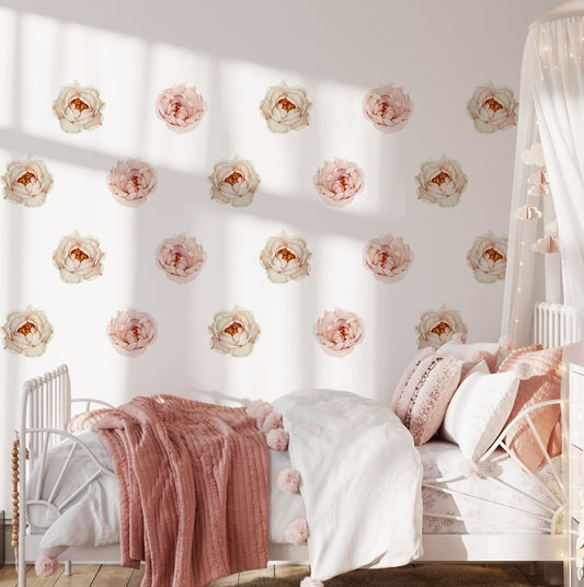 Small Flower Floral Rose – Wall Decal (Home Decor Decals) — removable wall decal by Tiny Tale Prints