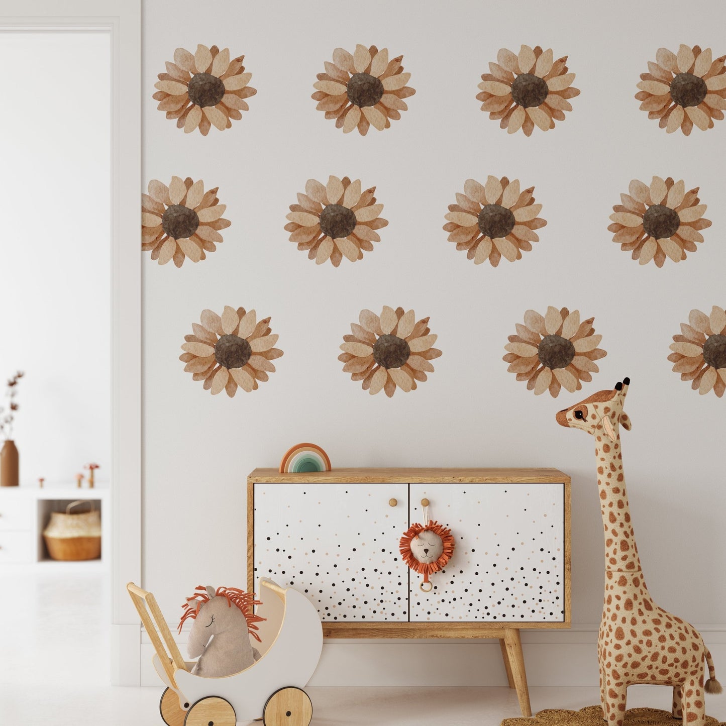 Small Flower Sunflower – Wall Decal (Home Decor Decals) — removable wall decal by Tiny Tale Prints