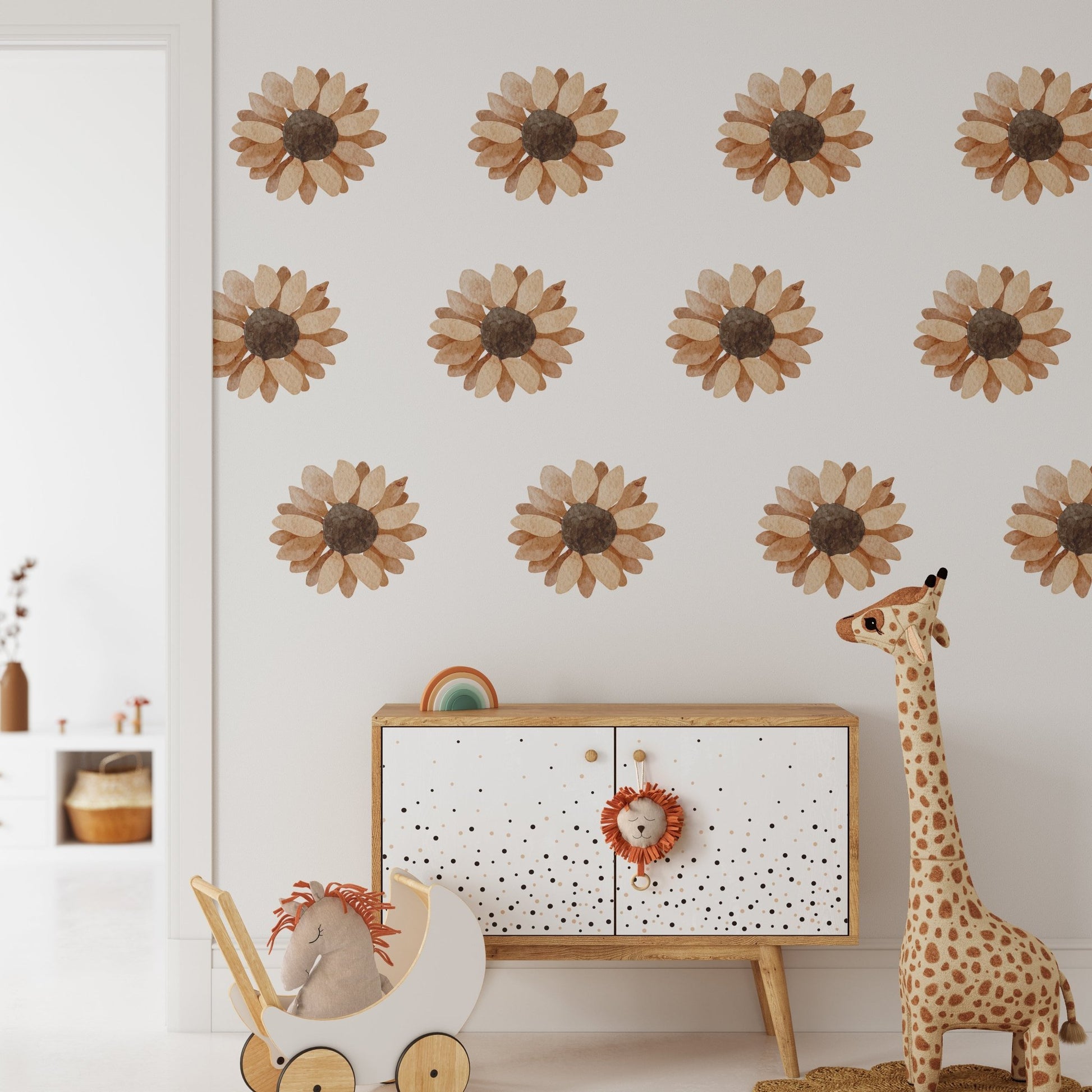 Small Flower Sunflower – Wall Decal (Home Decor Decals) — removable wall decal by Tiny Tale Prints