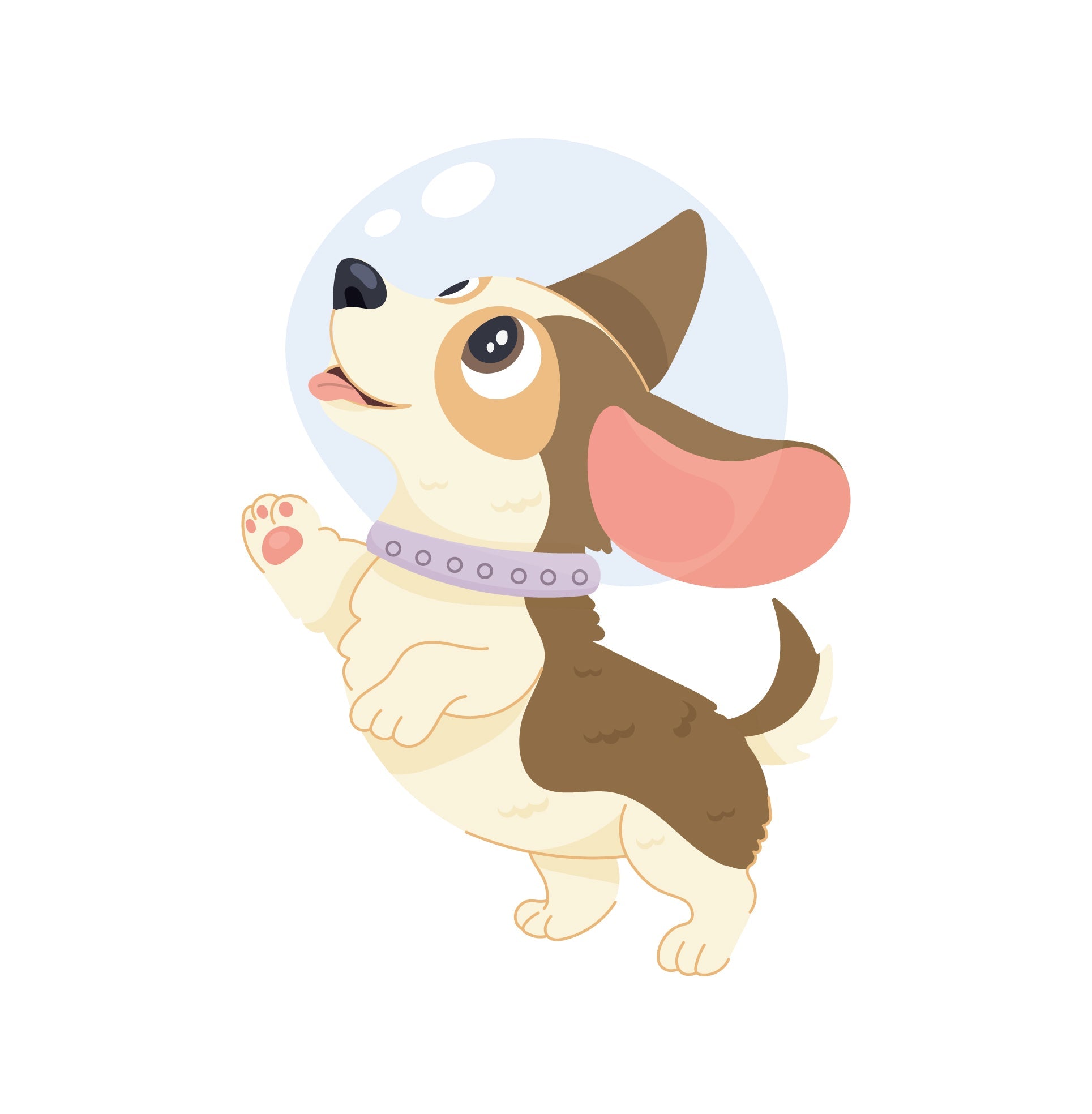 Small Space Cat Dog (Home Decor Decals) — removable wall decal by Tiny Tale Prints