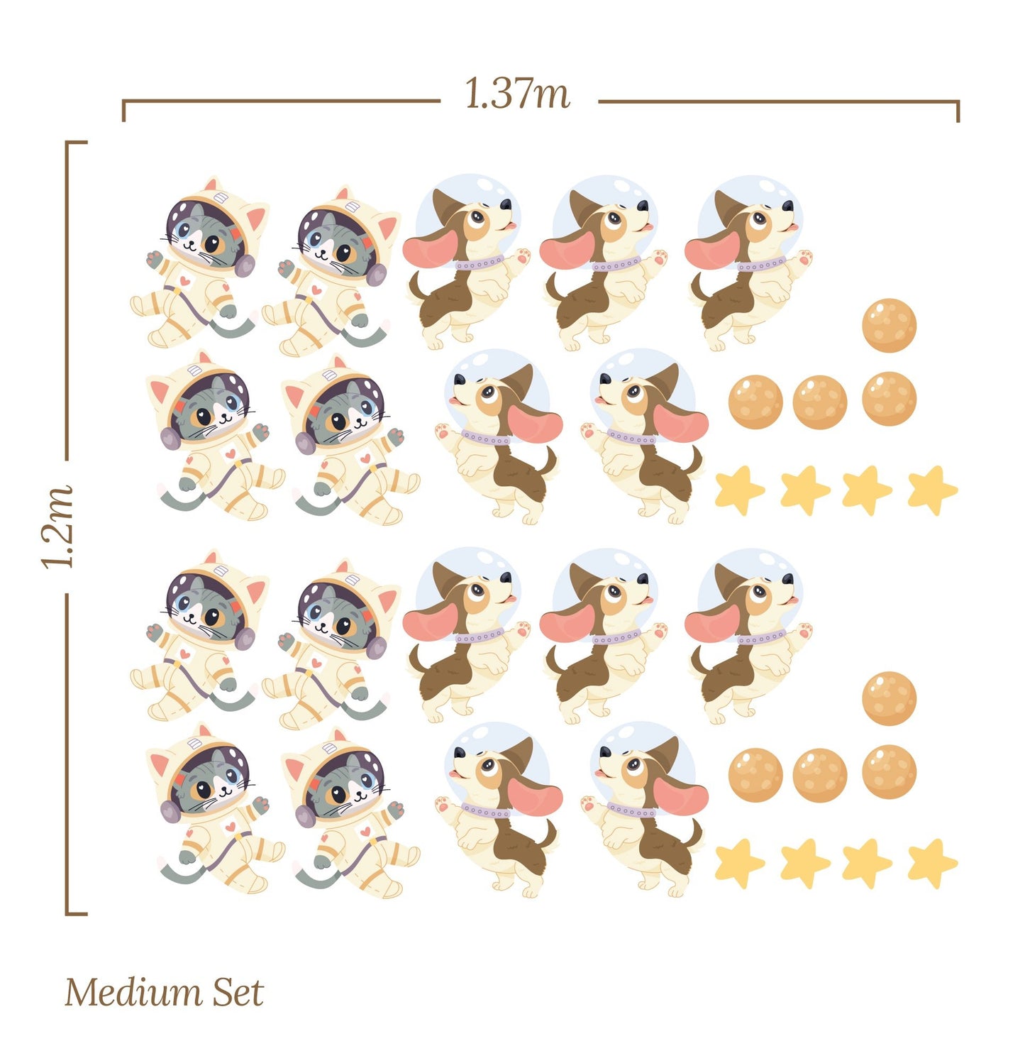 Small Space Cat Dog (Home Decor Decals) — removable wall decal by Tiny Tale Prints