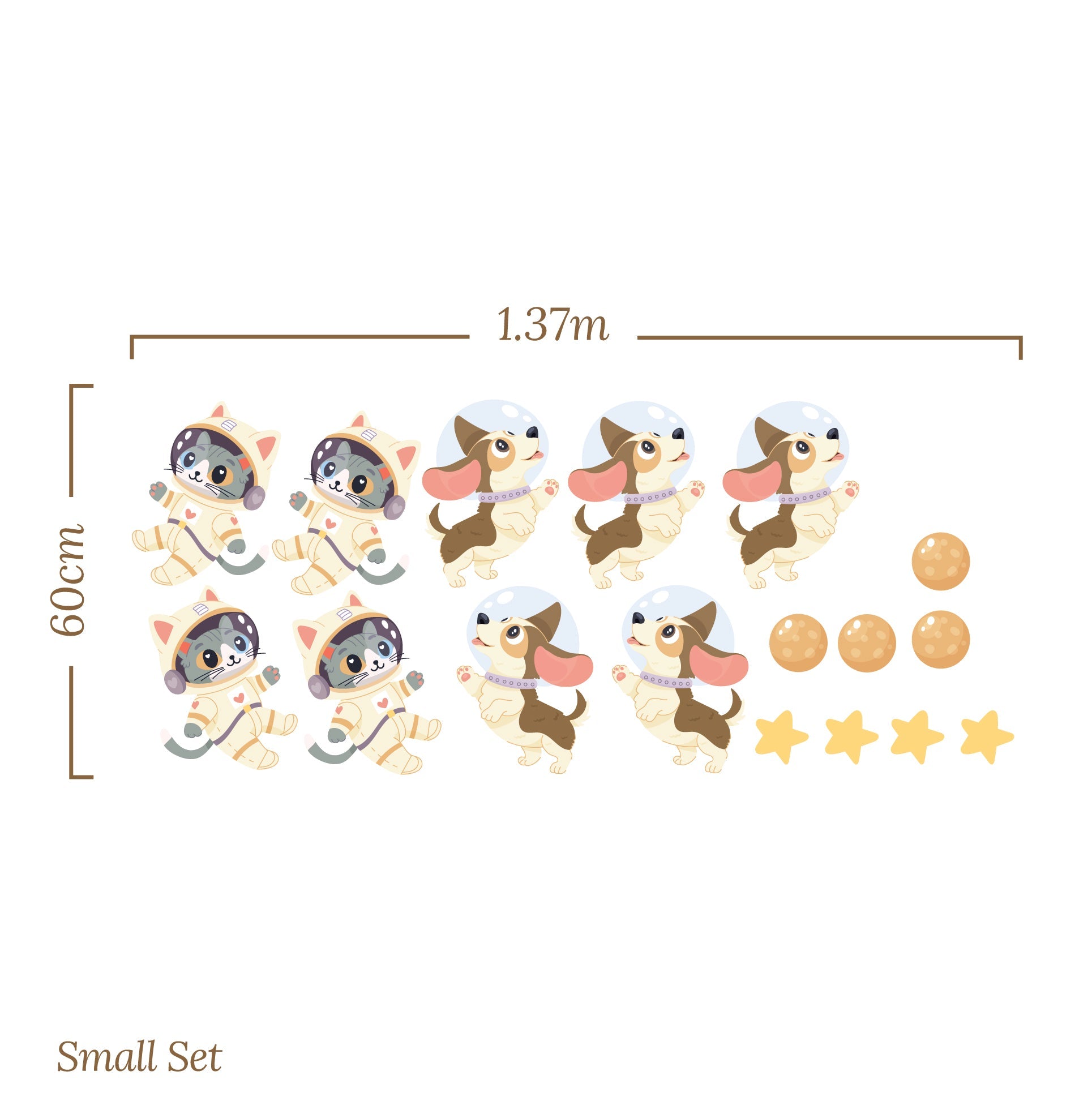 Small Space Cat Dog (Home Decor Decals) — removable wall decal by Tiny Tale Prints