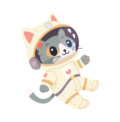 Small Space Cat Dog (Home Decor Decals) — removable wall decal by Tiny Tale Prints