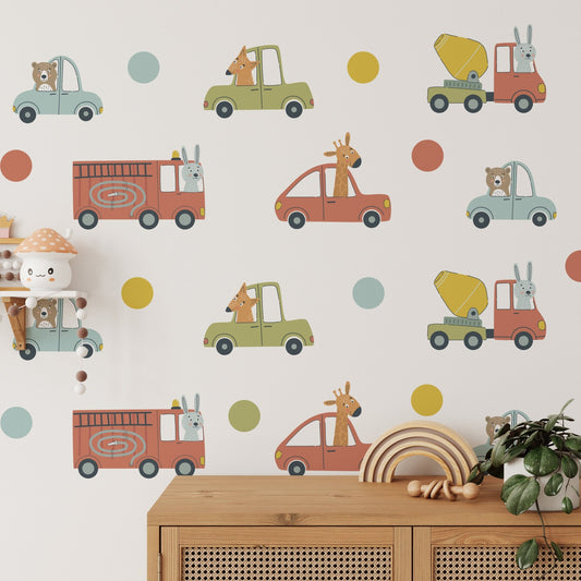 Small Vehicle Truck Animal - Wall Decal () — removable wall decal by Tiny Tale Prints