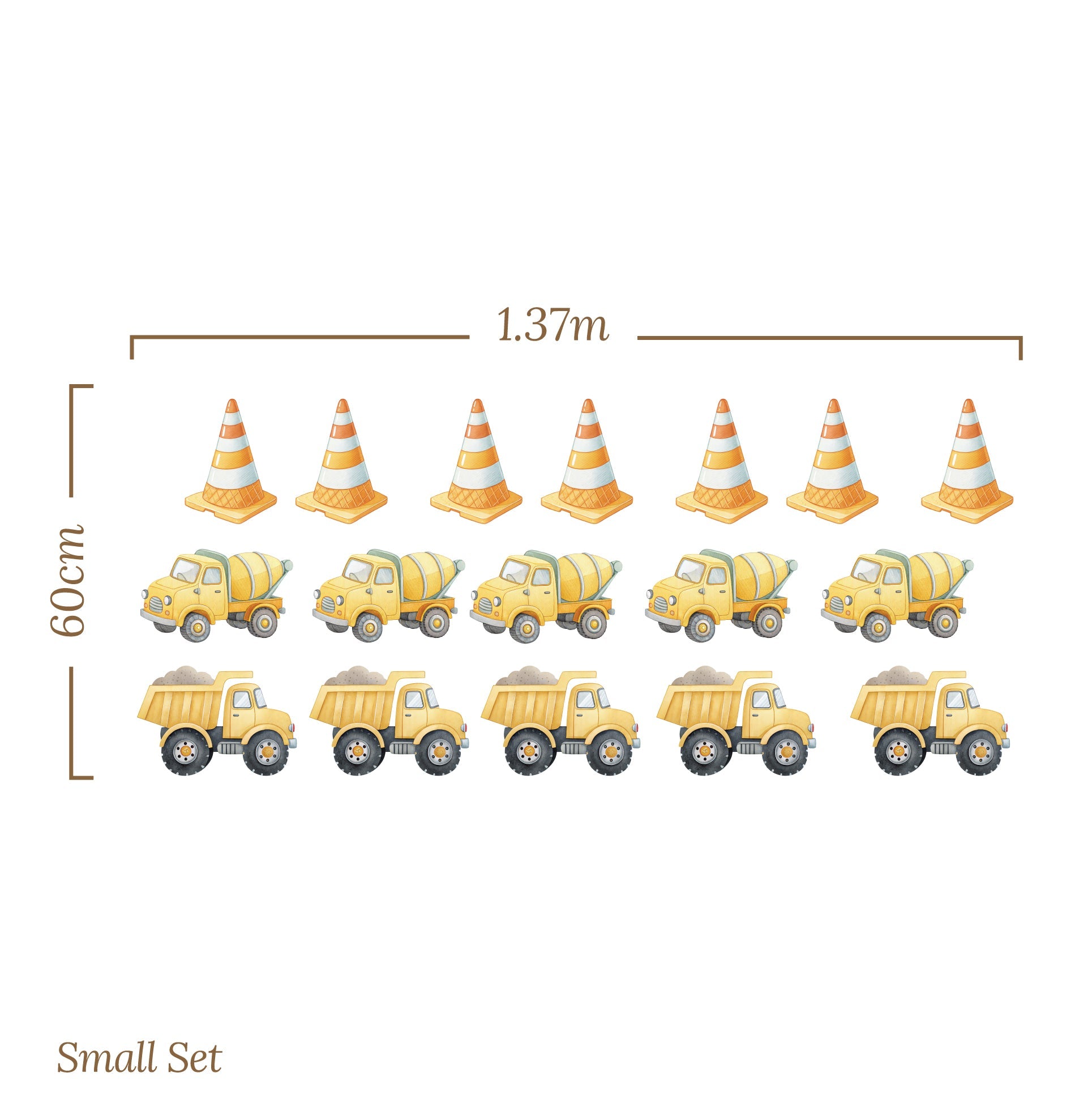 Small Vehicle Truck Cone () — removable wall decal by Tiny Tale Prints