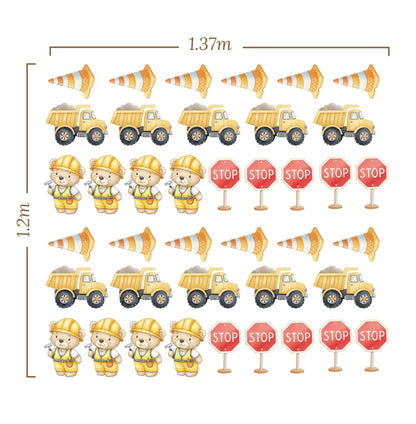 Small Vehicle Truck Hammer Cone - Wall Decal () — removable wall decal by Tiny Tale Prints