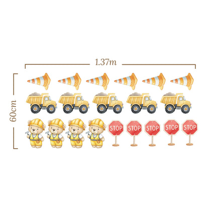 Small Vehicle Truck Hammer Cone - Wall Decal () — removable wall decal by Tiny Tale Prints