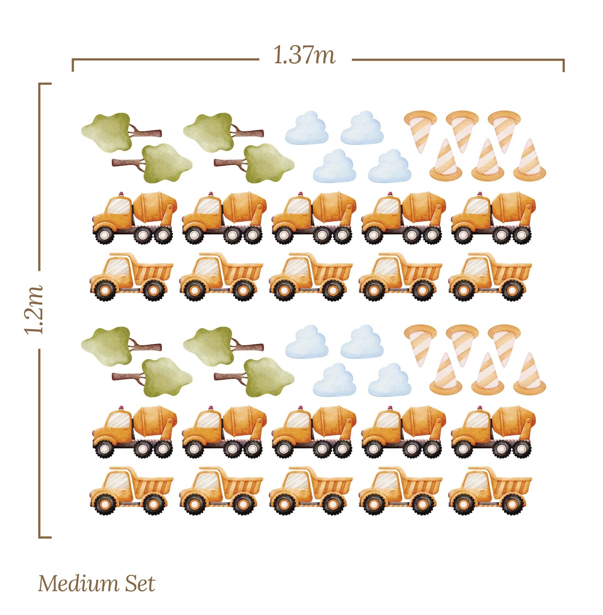 Small Vehicle Truck Tree Cone Cloud () — removable wall decal by Tiny Tale Prints