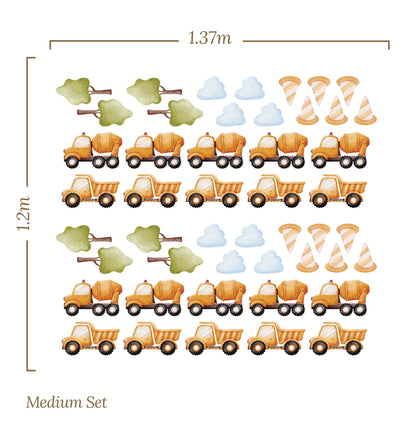 Small Vehicle Truck Tree Cone Cloud () — removable wall decal by Tiny Tale Prints