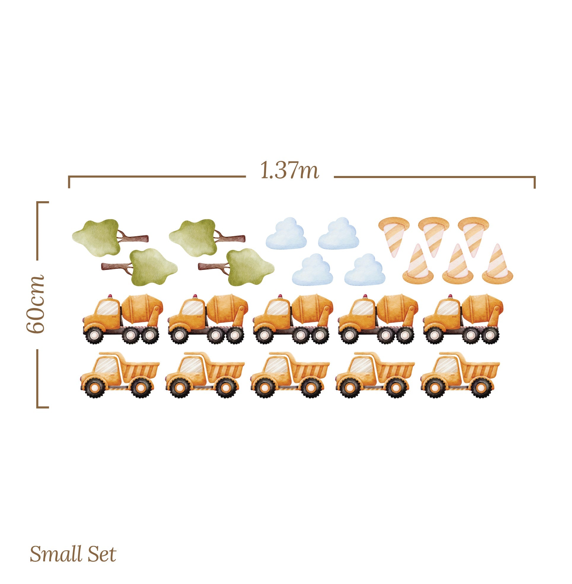 Small Vehicle Truck Tree Cone Cloud () — removable wall decal by Tiny Tale Prints